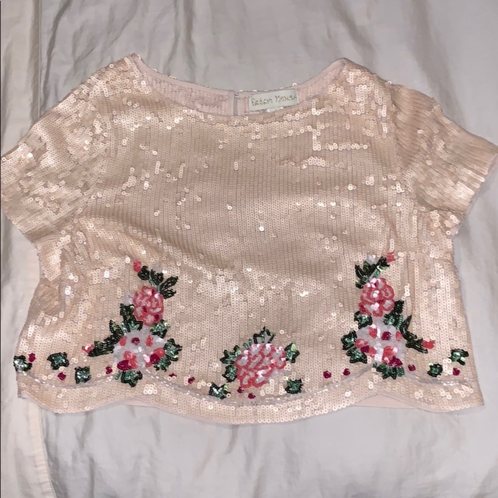 BHLDN sequin crop top